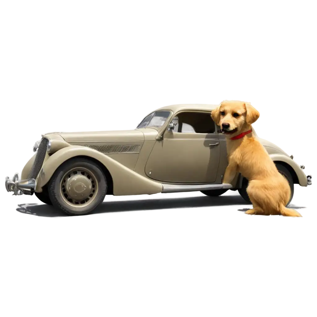 a cute dog site on 1937 car