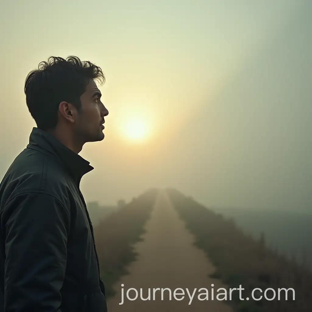 Person-Gazing-at-Unclear-Horizon-Clearing-to-Bright-Path