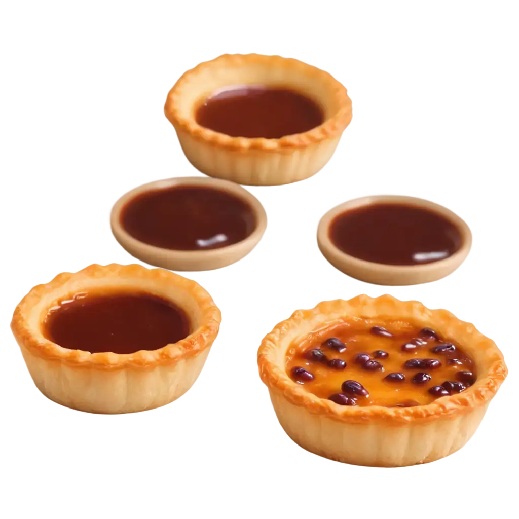 Create-a-HighQuality-PNG-Image-of-a-Small-Egg-Tart-with-Red-Bean-Sauce