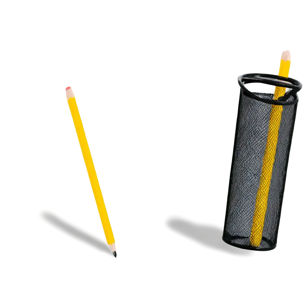 Yellow-Pencils-in-Net-Box-PNG-HighQuality-Transparent-Image-for-Various-Uses