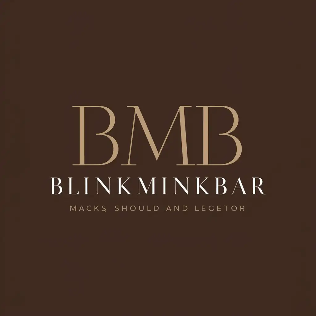 LOGO Design For BMB Blinkminkbar Modern Brown Beige Minimalistic Symbol for Legal Industry