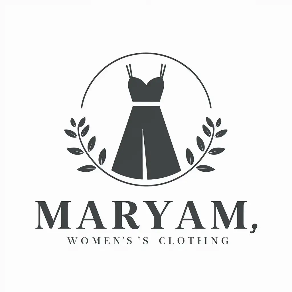 a vector logo design,with the text "Maryam", main symbol:Dress, Women's Clothing,Moderate,be used in Retail industry,clear background