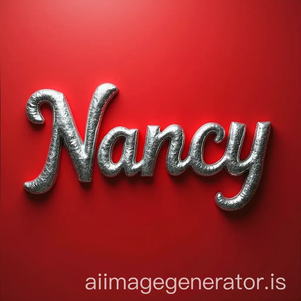 SilverCrimson-Red-Nancy-in-Curved-Bubble-Font-Design