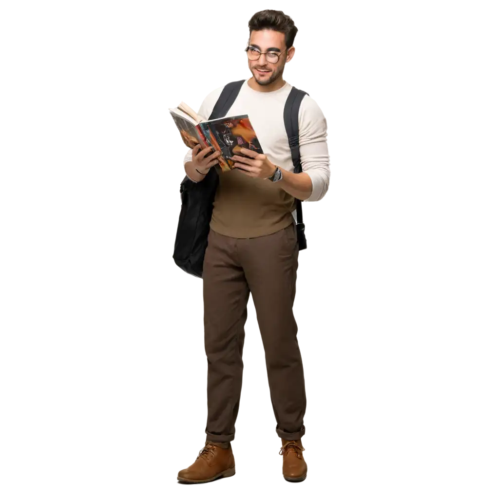 PNG-Image-of-a-Student-Aged-2535-Reading-Books-about-Music