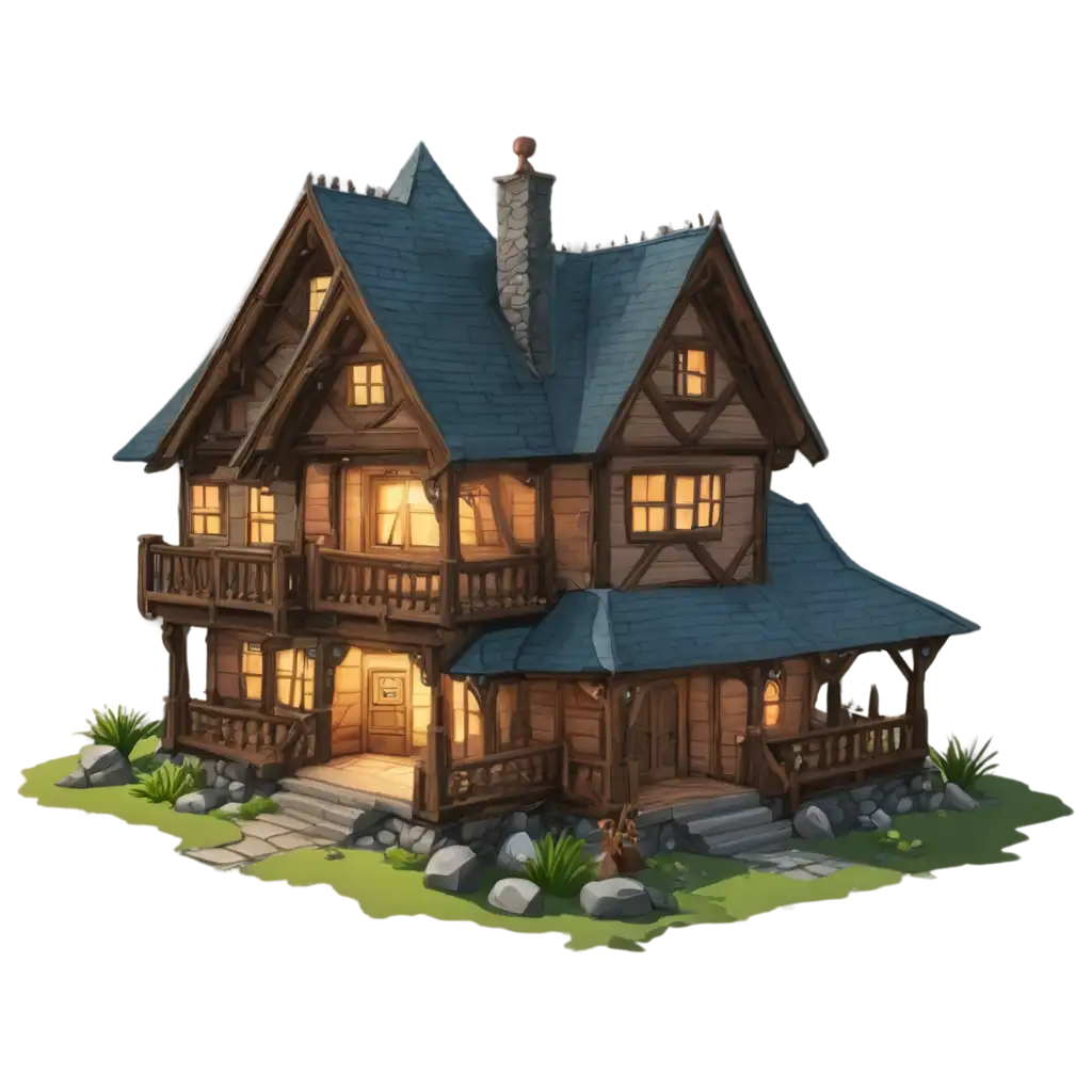 Cartoonized-Fantasy-House-PNG-Enhance-Your-Map-with-a-Whimsical-Touch