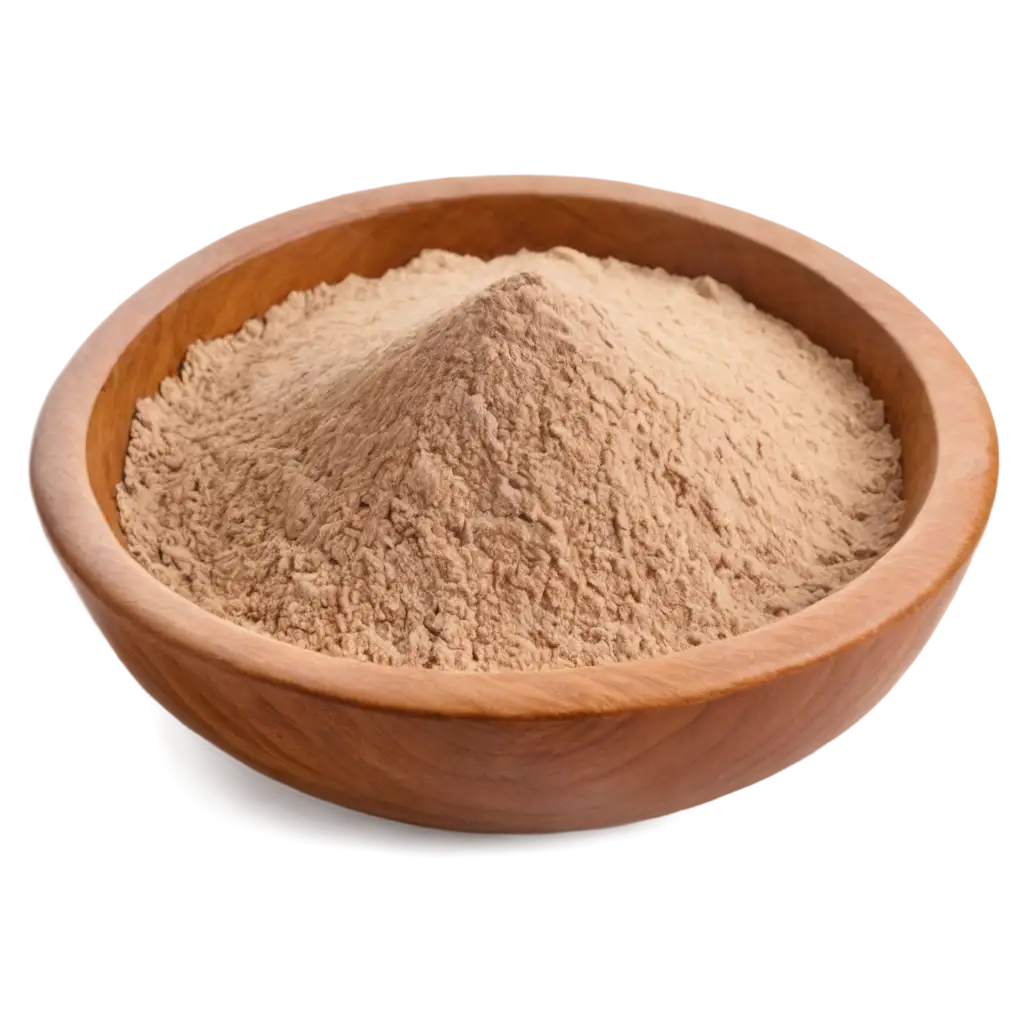 Brown-Flour-in-Wooden-Bowl-PNG-Fresh-Ingredient-for-Culinary-Designs