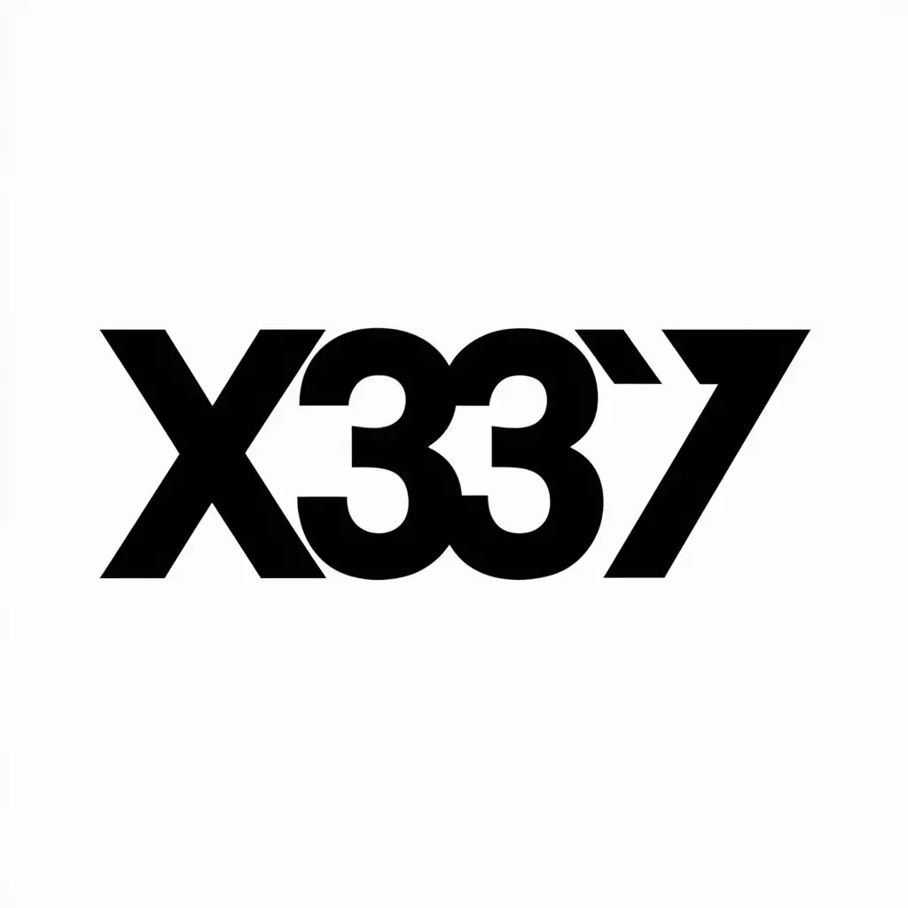 LOGO Design For X337 Modern White and Black Text on Clear Background