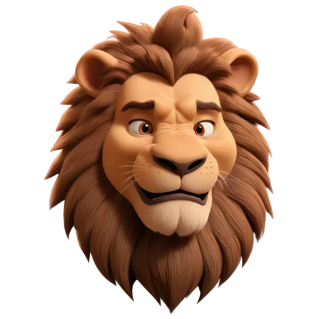 Lion-Head-PNG-in-3D-Pixar-Style-HighQuality-DetailRich-Image-for-Creative-Projects