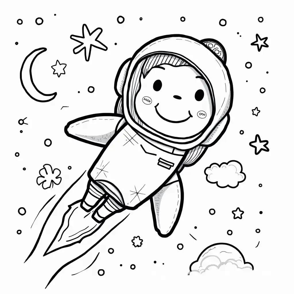 Coloring-Book-for-Kids-Featuring-Space-Themes-and-Fun-Cosmic-Adventures