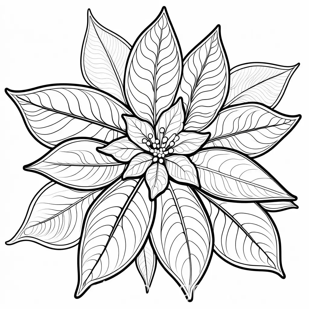 Detailed-Poinsettia-Flower-Coloring-Page-Black-and-White-Line-Art