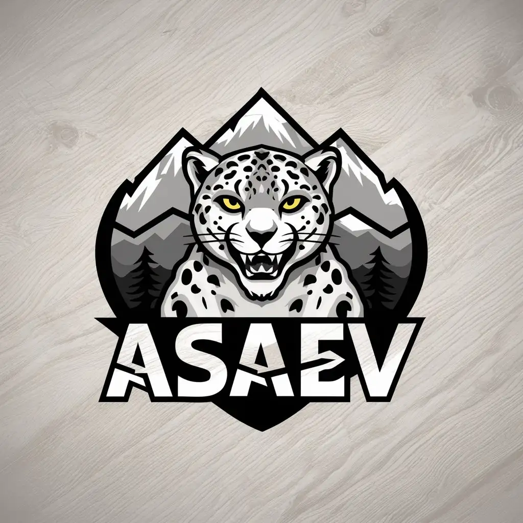 LOGO-Design-for-ASAEV-Snow-Leopard-in-Mountain-Landscape-with-Bold-Typography