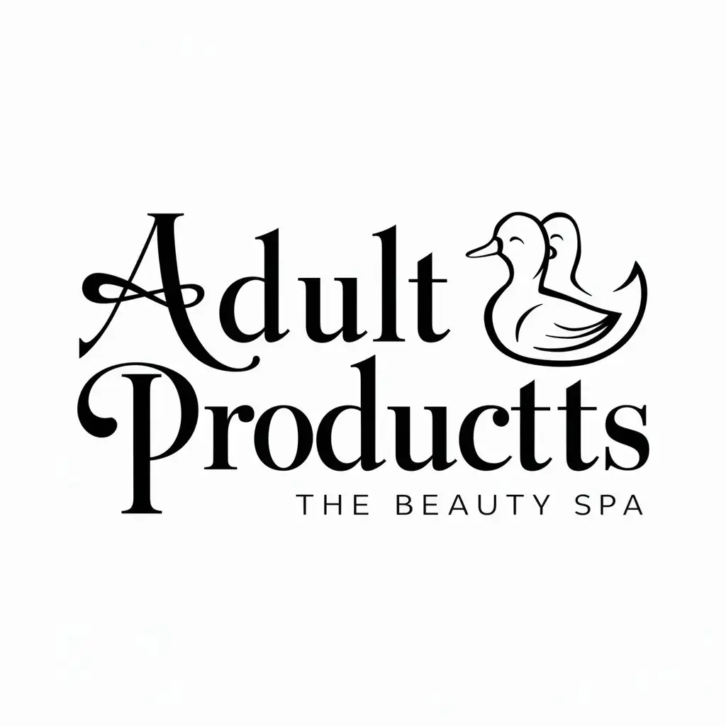 a logo design,with the text "adult products", main symbol:mandarin ducks,Moderate,be used in Beauty Spa industry,clear background