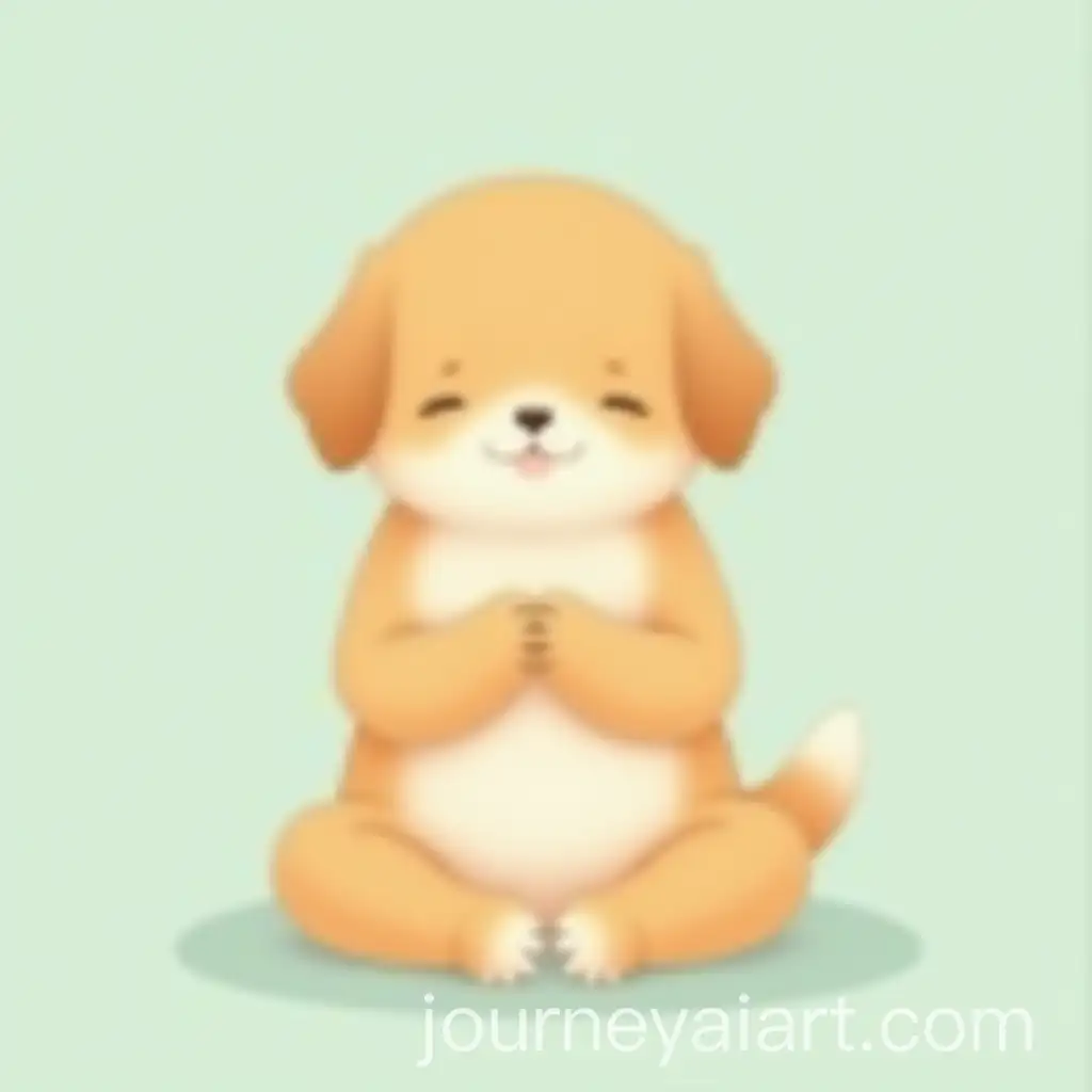 Puppy-in-Meditation-Pose-with-Soft-Lavender-Background
