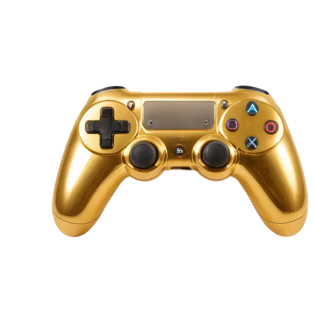 Gold-Shiny-Gaming-Controller-PNG-HighQuality-Transparent-Image-for-Creative-Projects