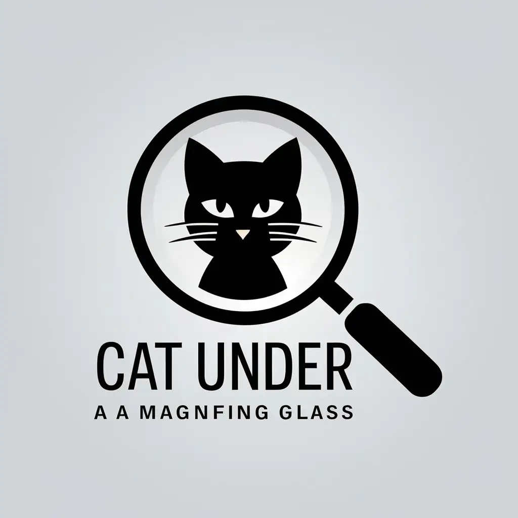 a vector logo design,with the text "Cat under a magnifying glass", main symbol:LUP,complex,be used in Internet industry,clear background