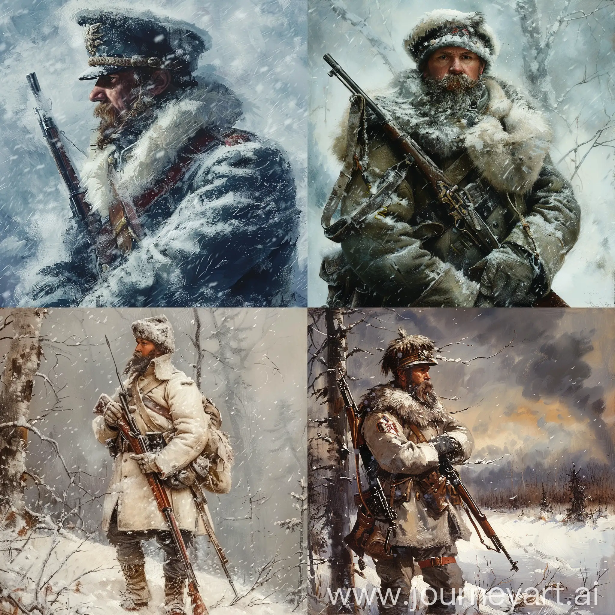 Finnish-Soldier-in-Traditional-Winter-Military-Uniform-During-Harsh-Arctic-Blizzard