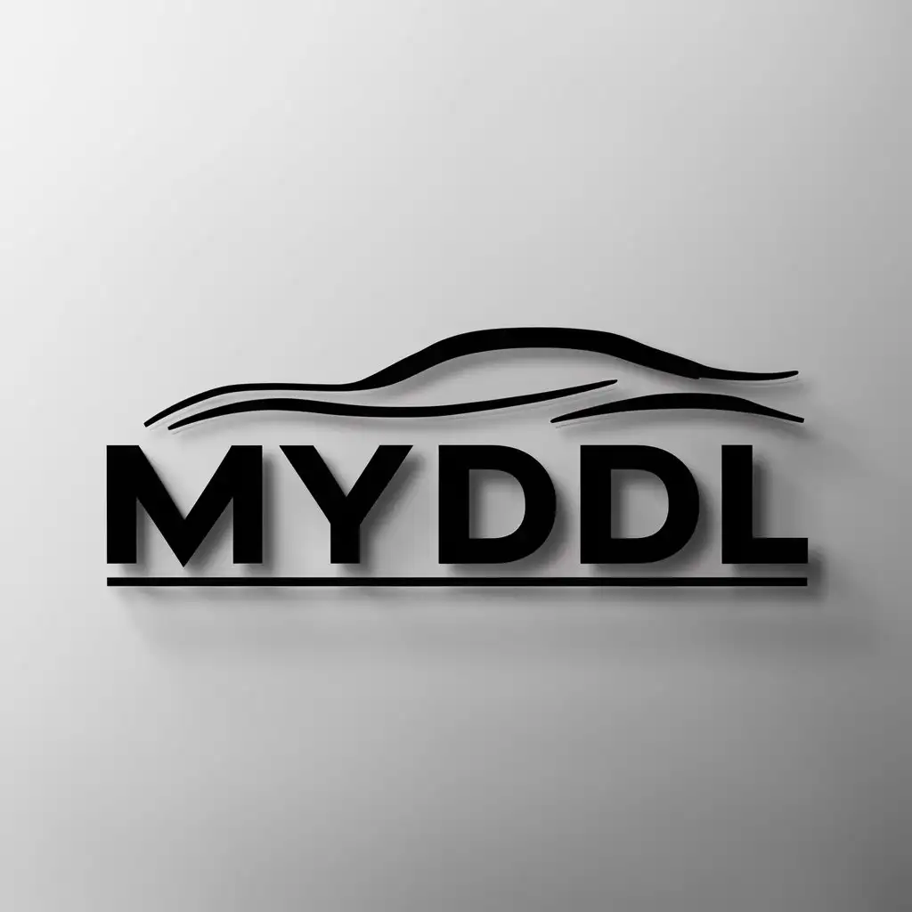 a logo design,with the text "MYDDL", main symbol:car,Moderate,be used in Automotive industry,clear background