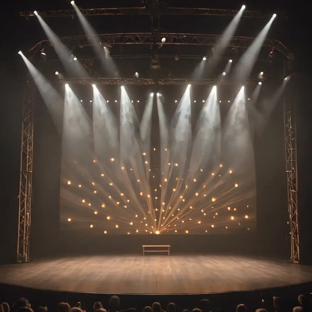 Dynamic Stage with Dramatic Lighting Effects