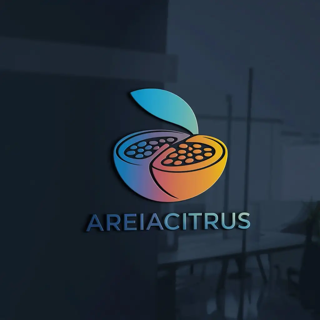 LOGO Design For AreiaCitrus Citrusthemed Logo with Villageinspired Elements