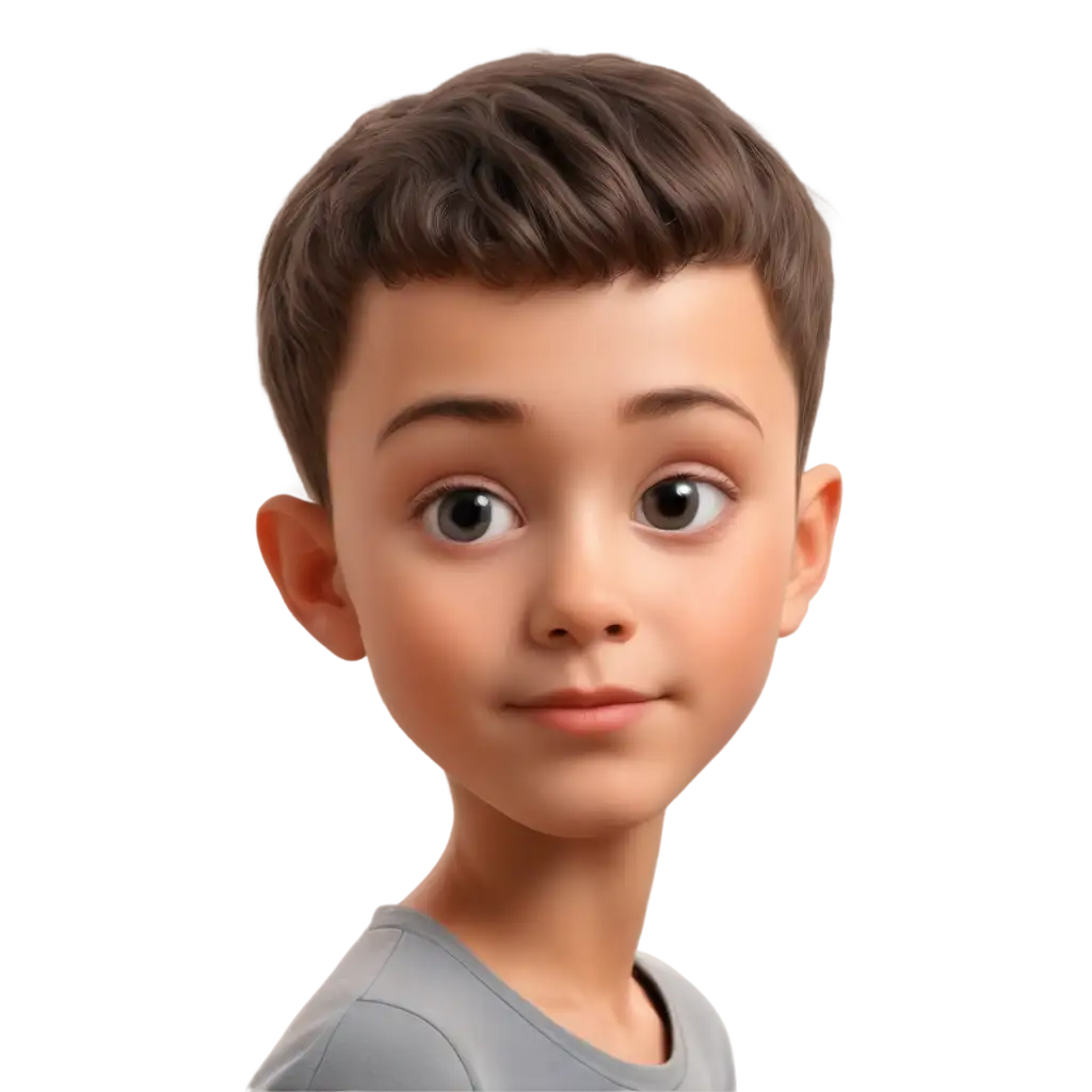 Boy with cropped hair illustration