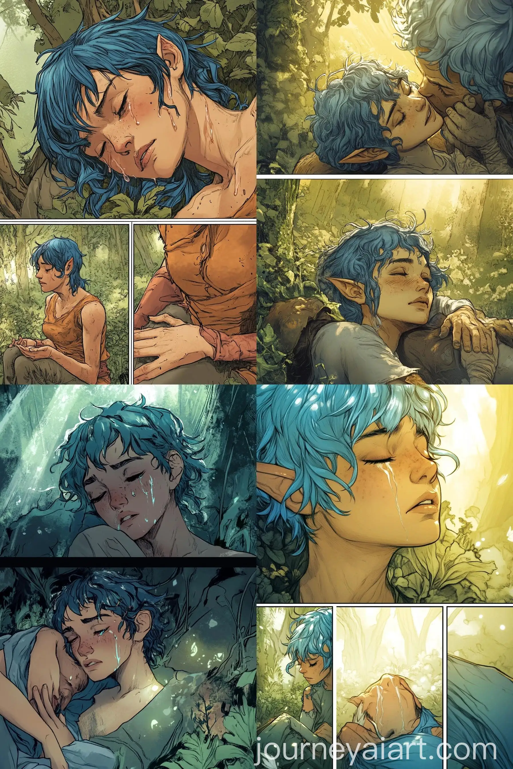 A-Tender-Farewell-Dying-Pixie-Cradled-in-Forest-Glade