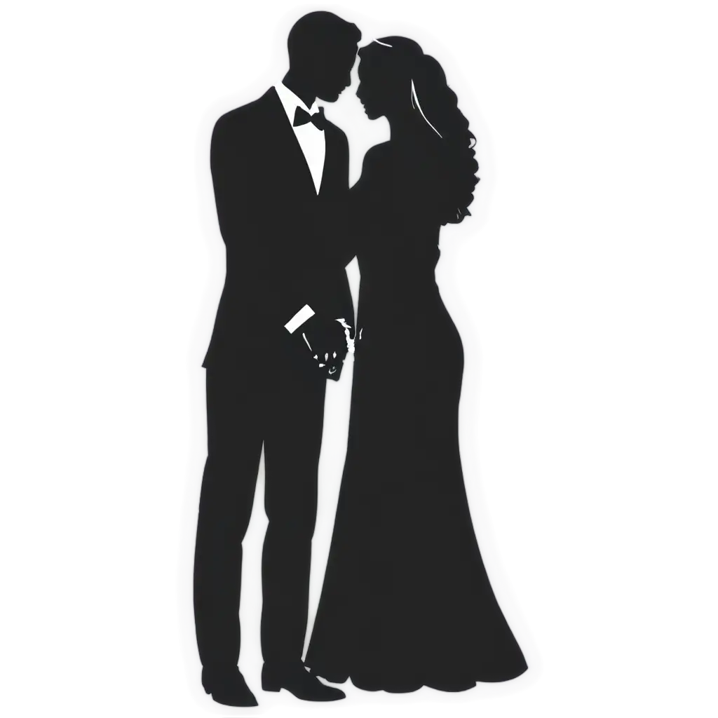 Wedding-Couple-Black-Icon-PNG-HighQuality-Transparent-Design-for-Versatile-Use