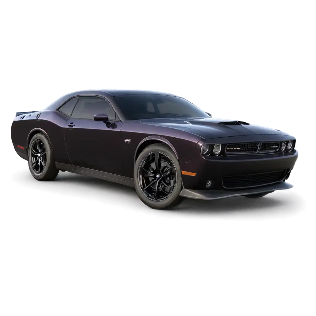 HighQuality-PNG-Image-of-a-Hot-New-Single-Dodge-Challenger-Mustang-in-Purple-and-Black