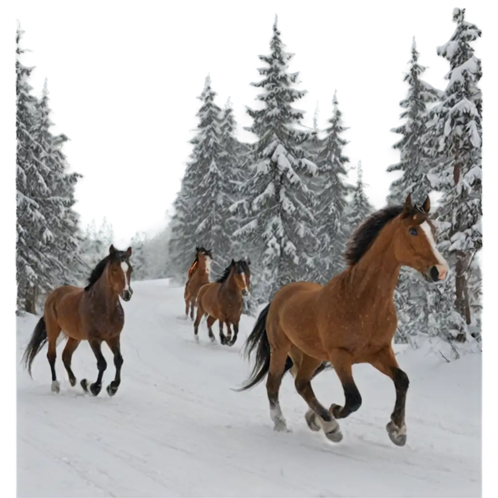 Horses-Galloping-Through-Snow-in-the-Forest-PNG-Image-for-Cartoon-Scenes