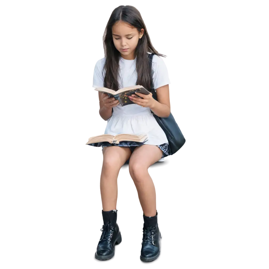 Beautiful-PNG-Image-of-a-Girl-Reading-aPNG-Image-Usage-Guide-Book-HighQuality-Transparent-Background