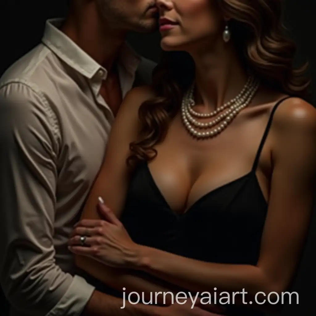 Intimate-Embrace-Between-a-Couple-in-a-Dimly-Lit-Romantic-Setting