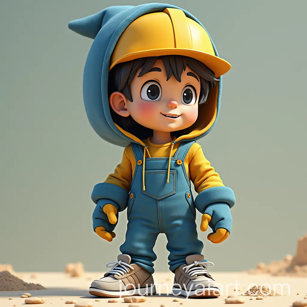 Athletic-Humanoid-with-Screw-Head-in-Blue-Onesie-and-Yellow-Shirt