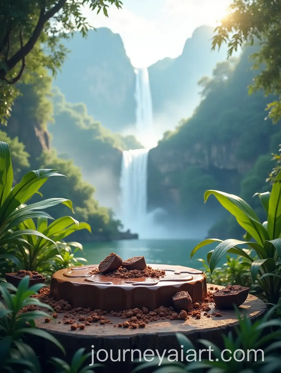 Jungle-Podium-with-Chocolate-Floating-Mountains-and-Ethereal-Waterfall