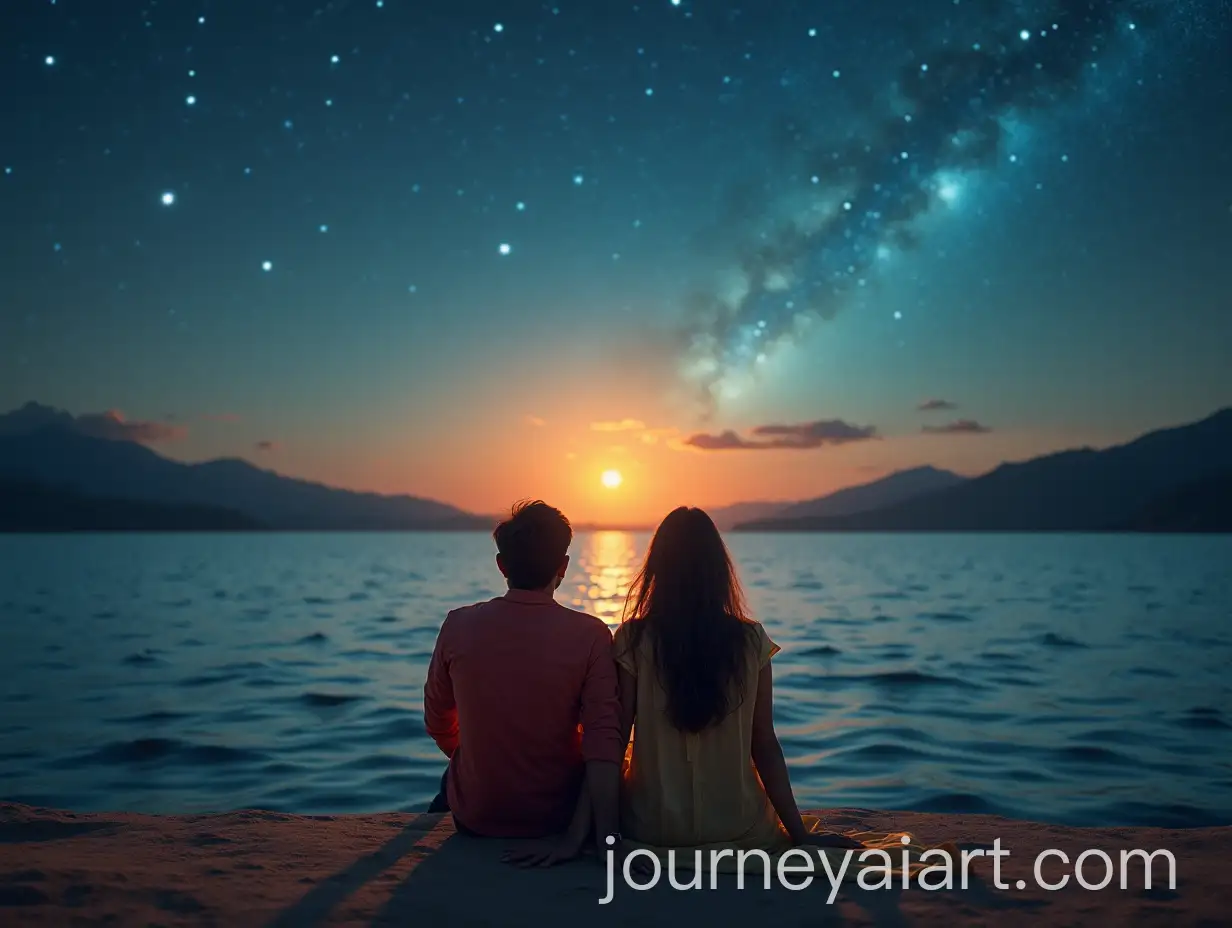 Serene-Indian-Couple-by-the-Water-Under-a-Starry-Sky