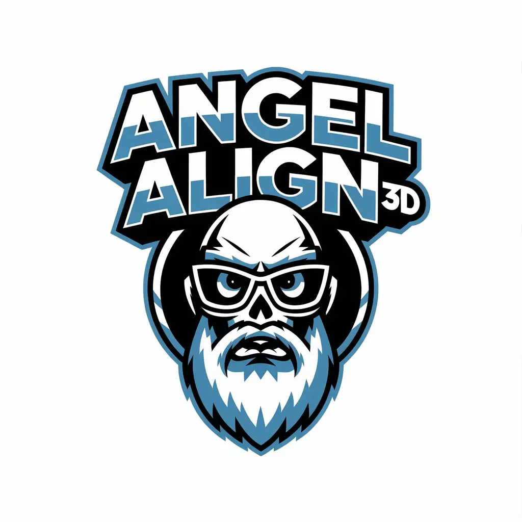 LOGO Design for Angel Align 3D Skull Beard Symbol in a Technology Theme