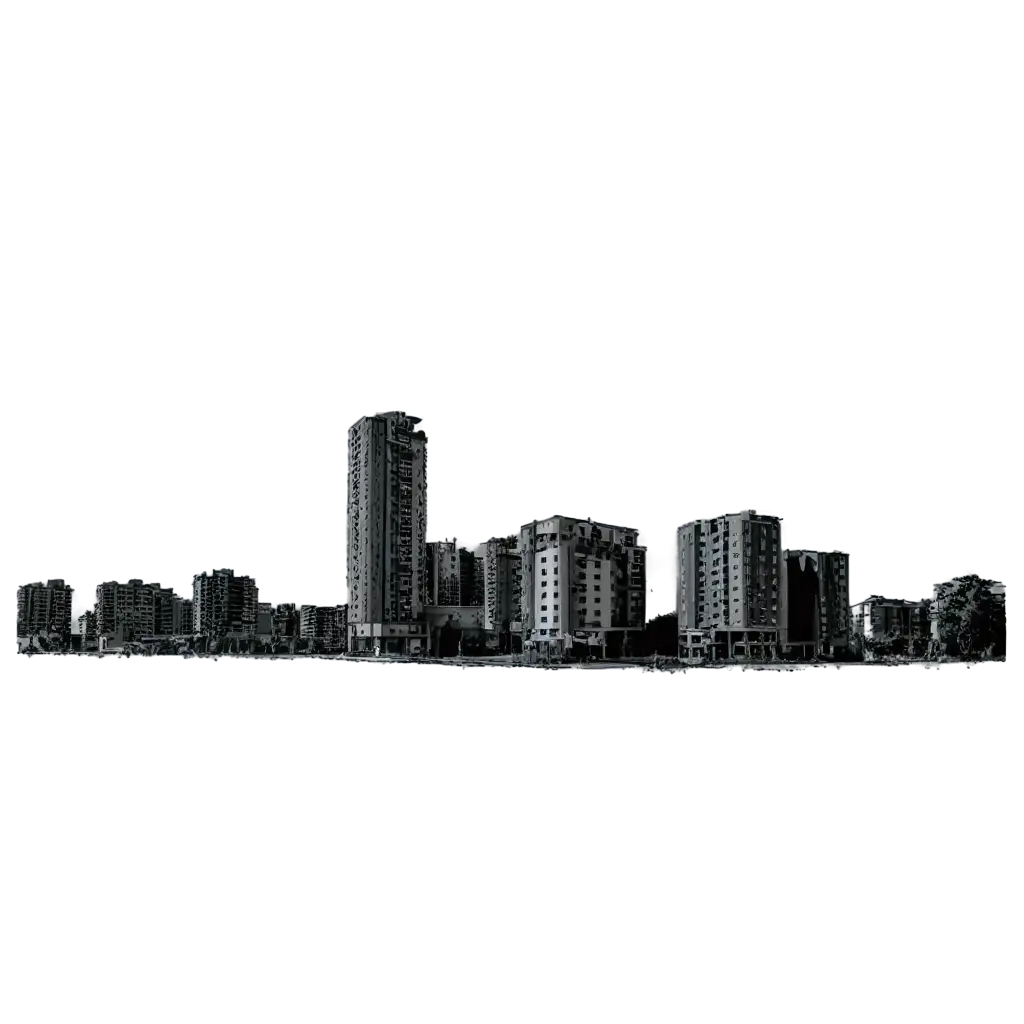 BlackandWhite-Individual-Housing-Construction-PNG-HighQuality-Architectural-Visuals-for-Digital-Use