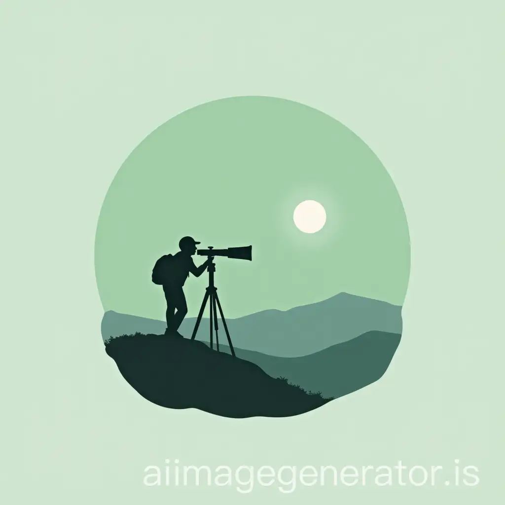 AI-Art-Prompt-ExpansionSilhouette-Viewing-Horizon-with-Telescope-on-Light-Green-and-Gray-Background-Logo