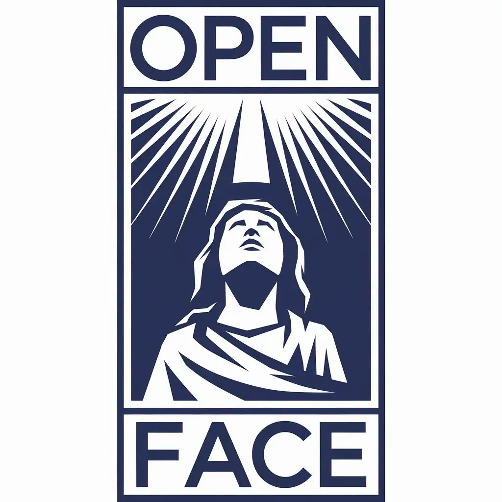 LOGO Design for Open Face Vector Logo Featuring a Person Gazing at the Sky with Shining Light Theme