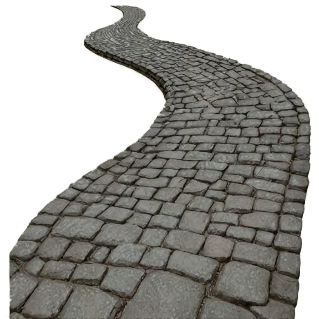 imagine a big curvy horror cobblestone pathway