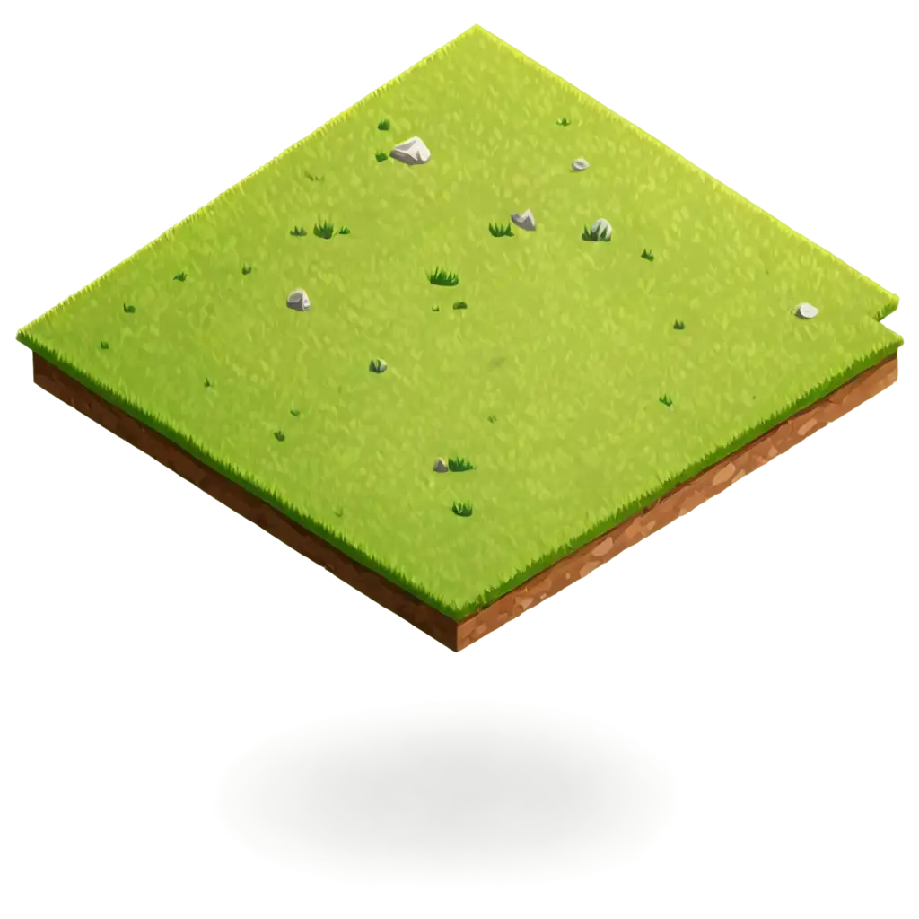 Isometric-Green-Grass-Square-Land-PNG-Minimalist-Blocky-Icon-Design