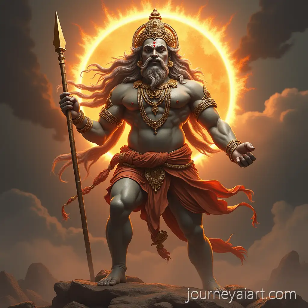Majestic-NarasimhaMajestic-Narasimha-statue-Statue-with-Sacred-Aura-and-Hanuman-Statue-in-Divine-Setting