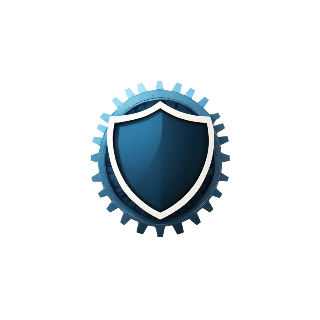 Shield-Icon-with-Gears-in-the-Middle-Blue-Minimalism-PNG-for-Modern-Design-Projects