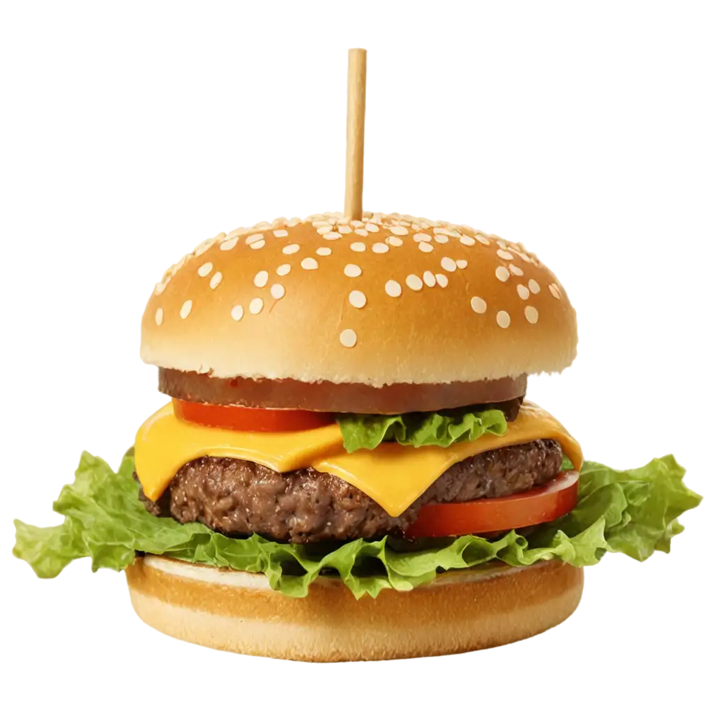 Delicious-Burger-PNG-Artistic-Rendering-of-a-Mouthwatering-Hamburger