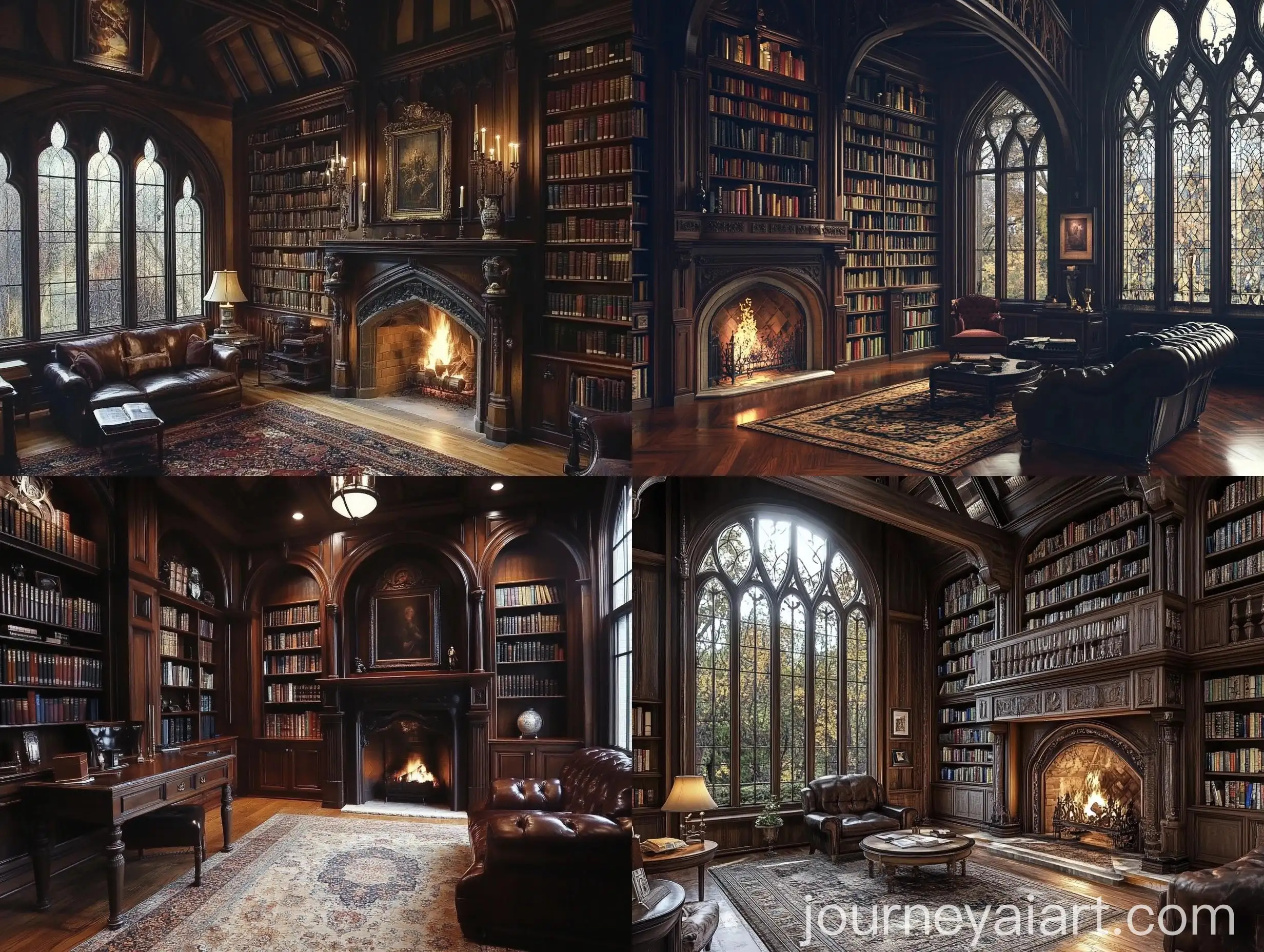 Gothic-Home-Library-with-Vintage-Books-and-Grand-Fireplace