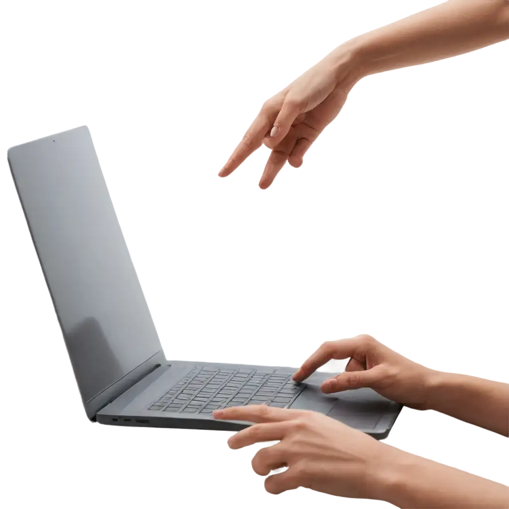 Female-Hands-on-a-Laptop-PNG-Image-Perfect-for-HighQuality-Digital-Use