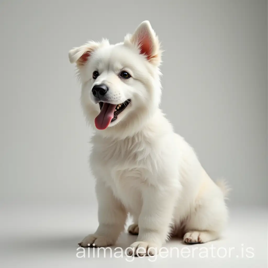 Heroic-White-Dog-Standing-Proudly-in-the-Spotlight