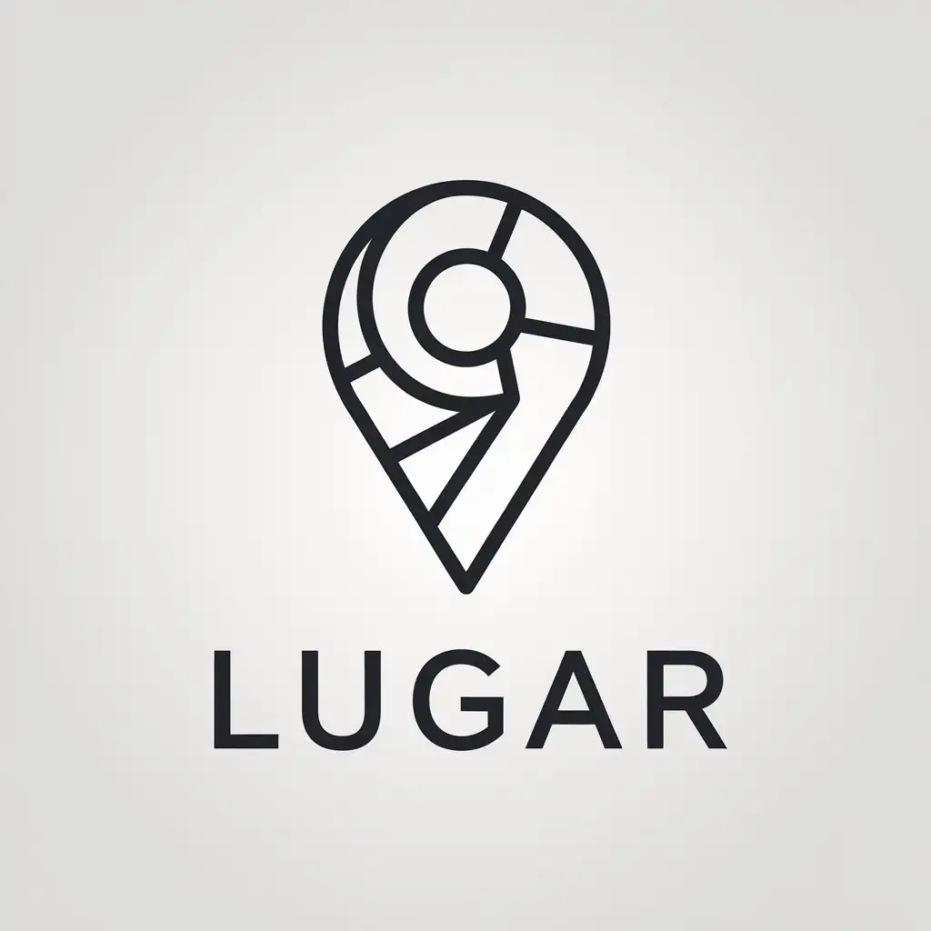 LOGO Design for LUGAR Minimalistic Map Pointer Symbol for Restaurant Industry