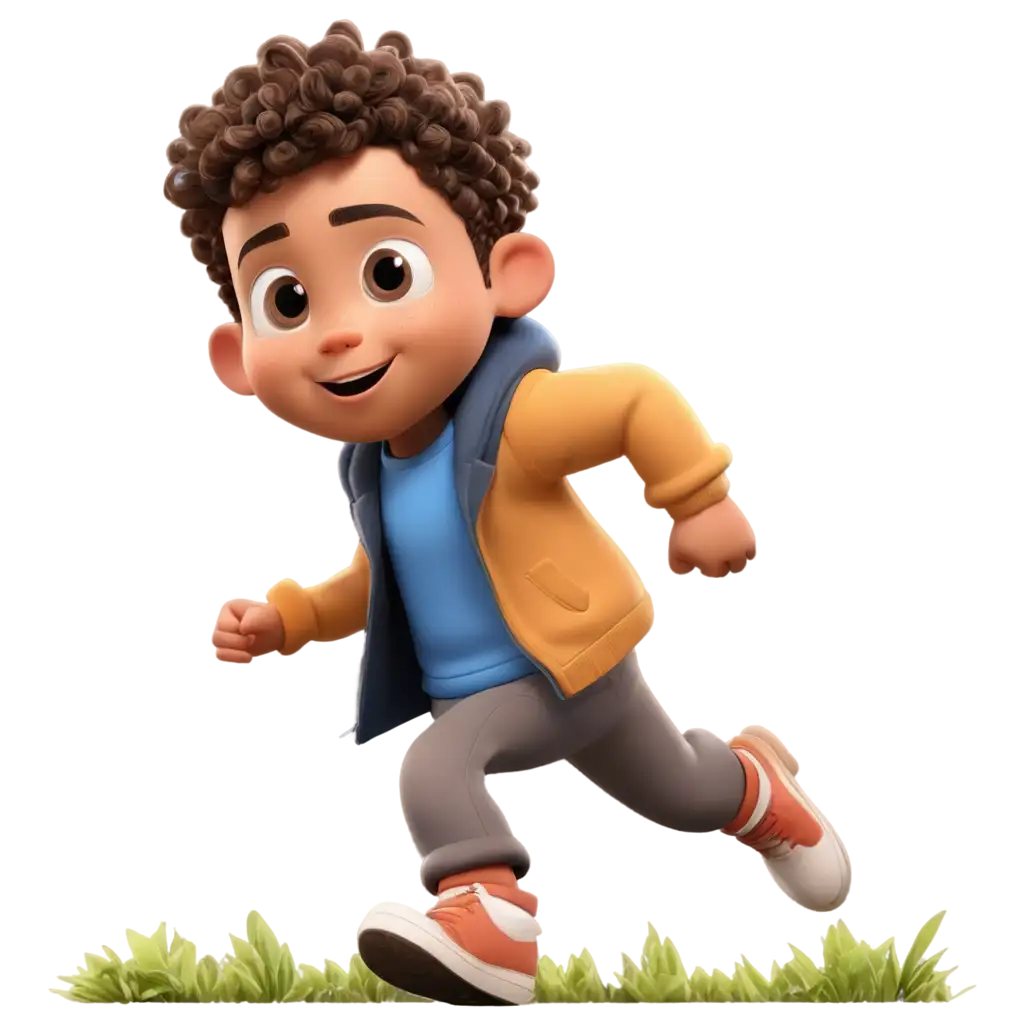 2D-Cartoon-PNG-Image-of-LightSkinned-Boy-Jumping-in-Bushes-Playful-and-Cute-Design