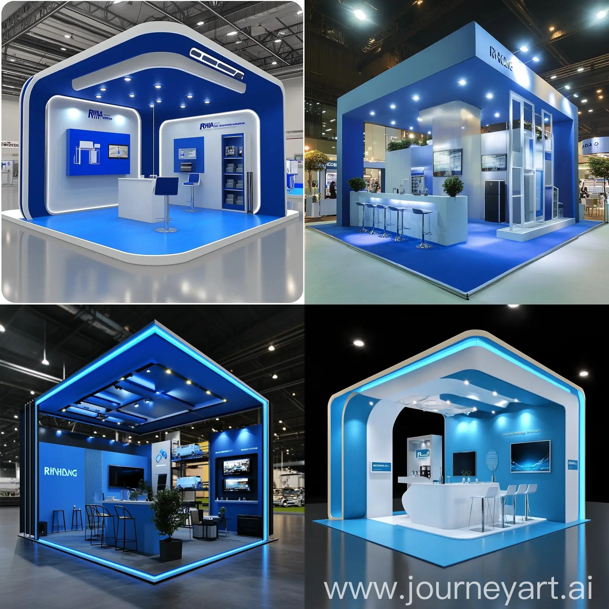 Blue-Booth-Design-for-RHVAC-Exhibition-6x6m-Area-Size