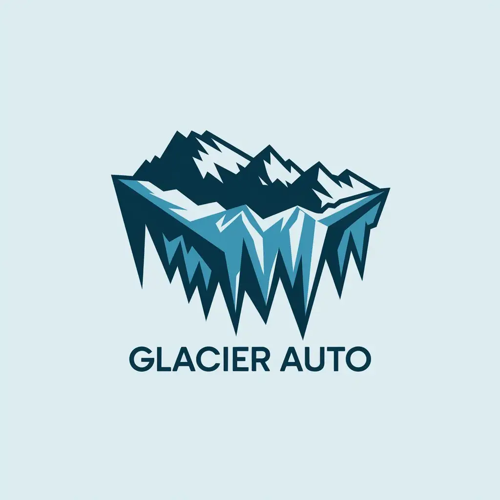 LOGO Design for Glacier Auto Glacial Textures Canyon Silhouettes Spirit of Adventure