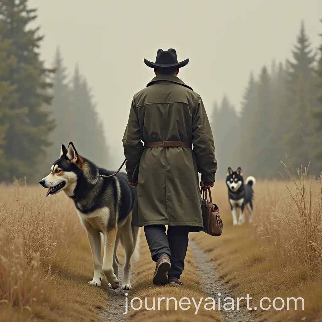 Mantrailing-with-aAI-Image-Prompt-Expansion-West-Siberian-Laika-and-a-Man-in-a-Hat